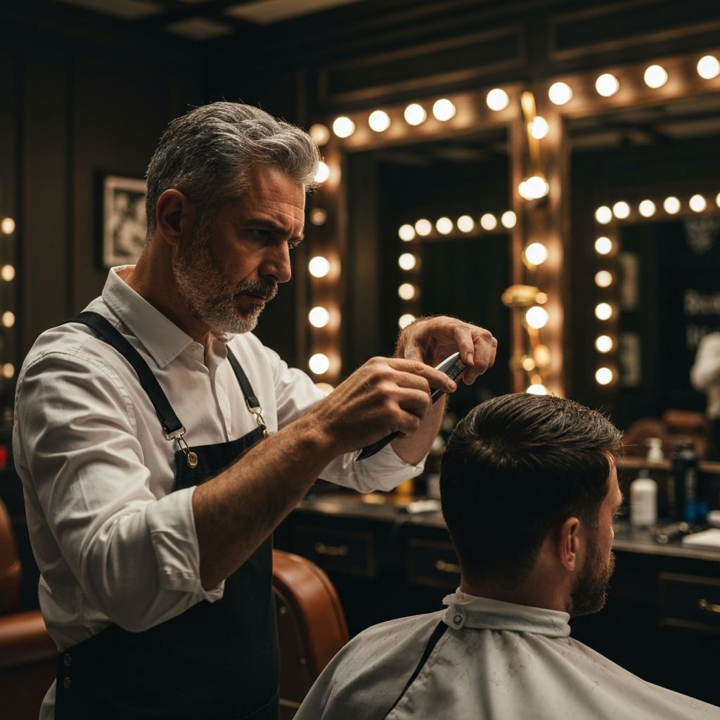 Barbier aan het werk